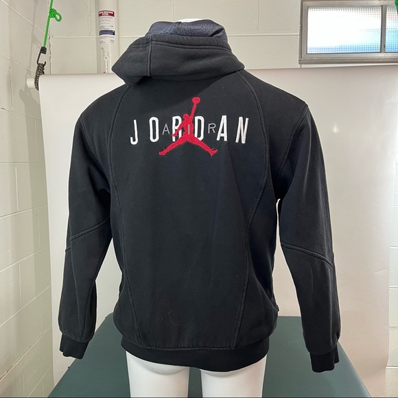 Air Jordan Hooded Long-sleeve Sweatshirt  Zip Up Men's Size XL Black Red (8) - Picture 2 of 12